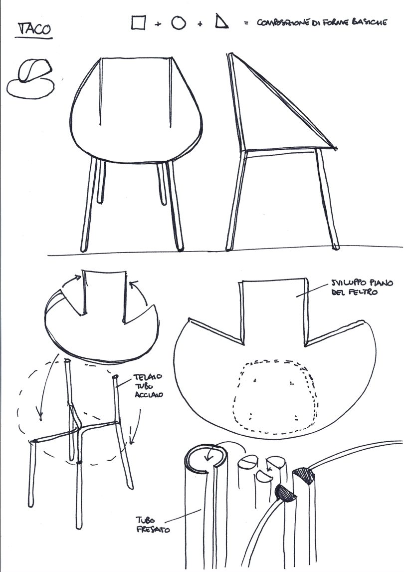 Alessandro Stabile设计的可持续性座椅Taco Chair