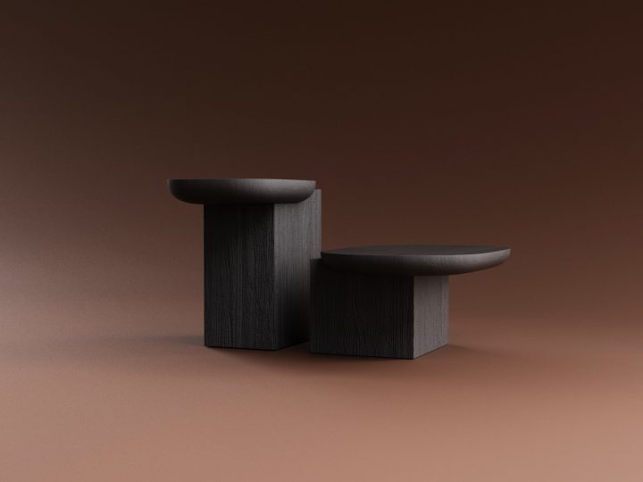 克罗地亚设计品牌：Alain Gilles的雕塑和不对称的咖啡桌