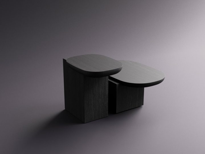 克罗地亚设计品牌：Alain Gilles的雕塑和不对称的咖啡桌
