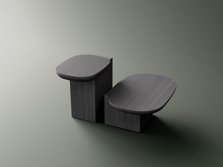 克罗地亚设计品牌：Alain Gilles的雕塑和不对称的咖啡桌