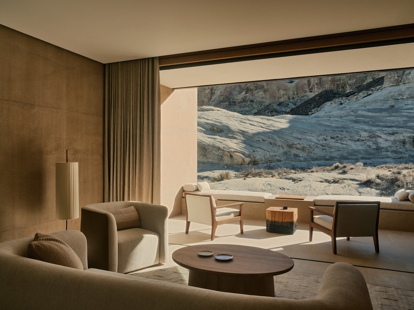 Amangiri 六卧别墅设计|犹他峡谷中的极简奢华室内空间
