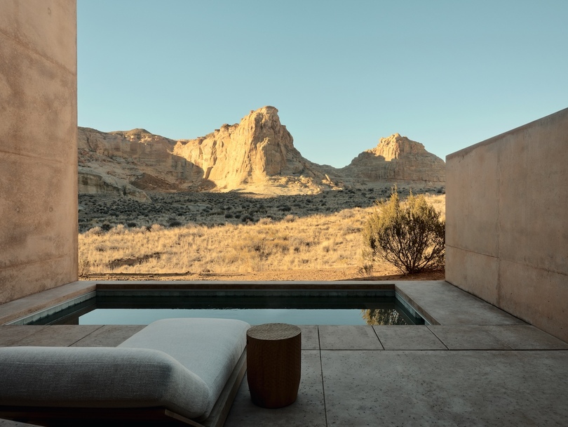 Amangiri 六卧别墅设计|犹他峡谷中的极简奢华室内空间