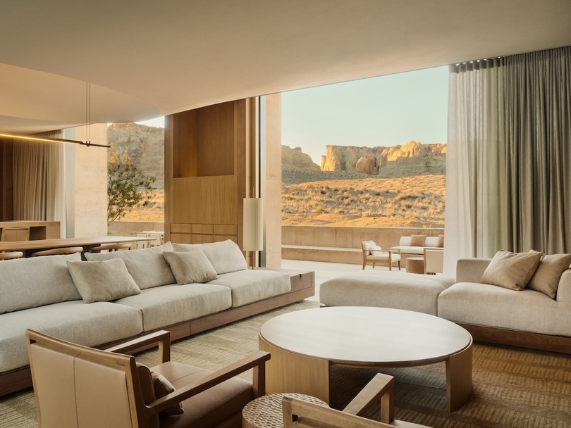 Amangiri 六卧别墅设计|犹他峡谷中的极简奢华室内空间