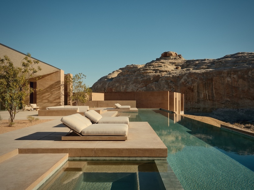 Amangiri 六卧别墅设计|犹他峡谷中的极简奢华室内空间