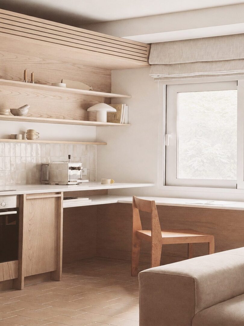 46㎡极简住宅：Kolonaki Micro公寓用一体化木作释放空间