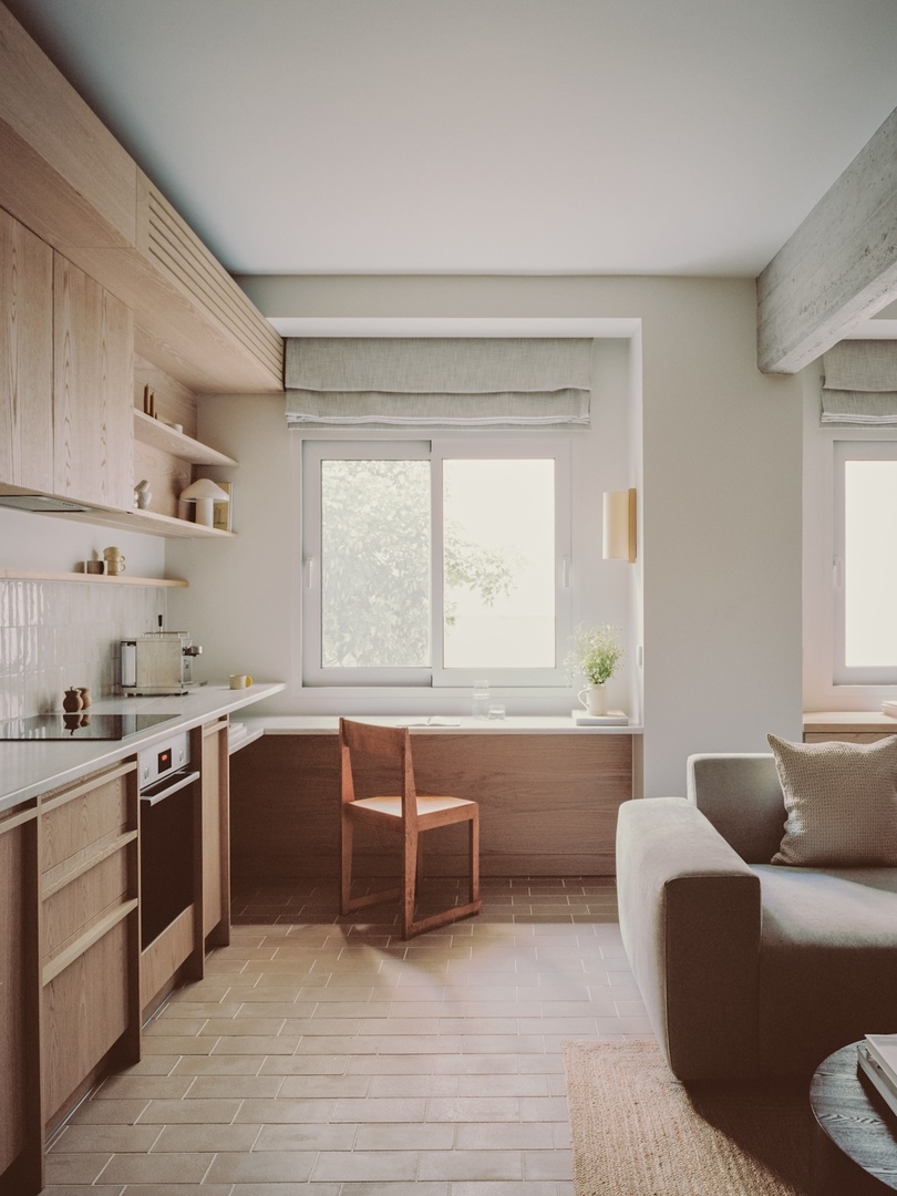 46㎡极简住宅：Kolonaki Micro公寓用一体化木作释放空间