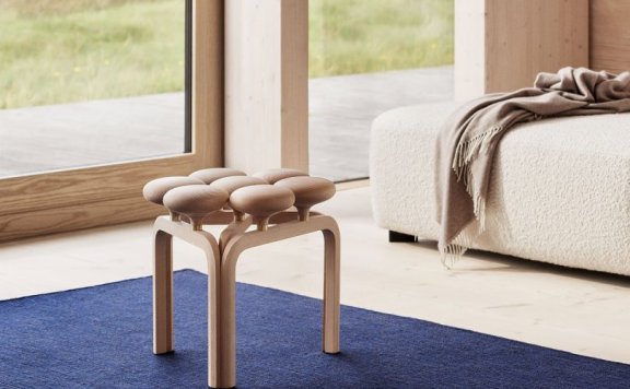 丹麦家具品牌:Fritz Hansen推出的现代主义凳子Utzon