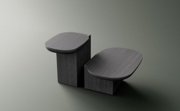 克罗地亚设计品牌：Alain Gilles的雕塑和不对称的咖啡桌